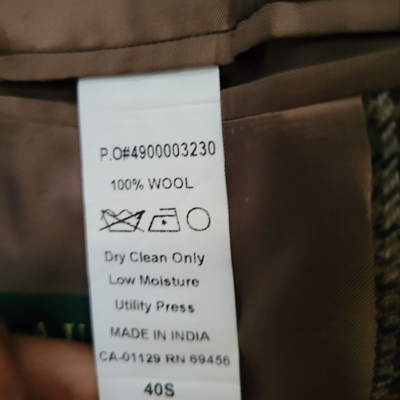 Lauren Ralph Lauren Men's Houndstooth Preppy Wool Blazer Suit Jacket. Size 40S - Picture 8 of 10